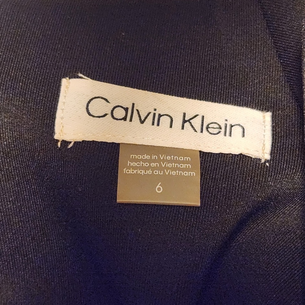 NWT Calvin Klein A-Line Halter Black Scuba Midi Stretch Dress Slimming - Picture 9 of 10